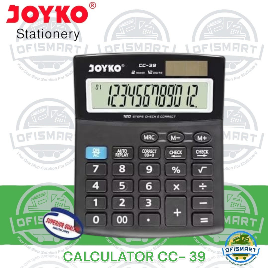

Joyko Kalkulator 12 Digits Electronic Calculator CC-39 @ 1 Pcs
