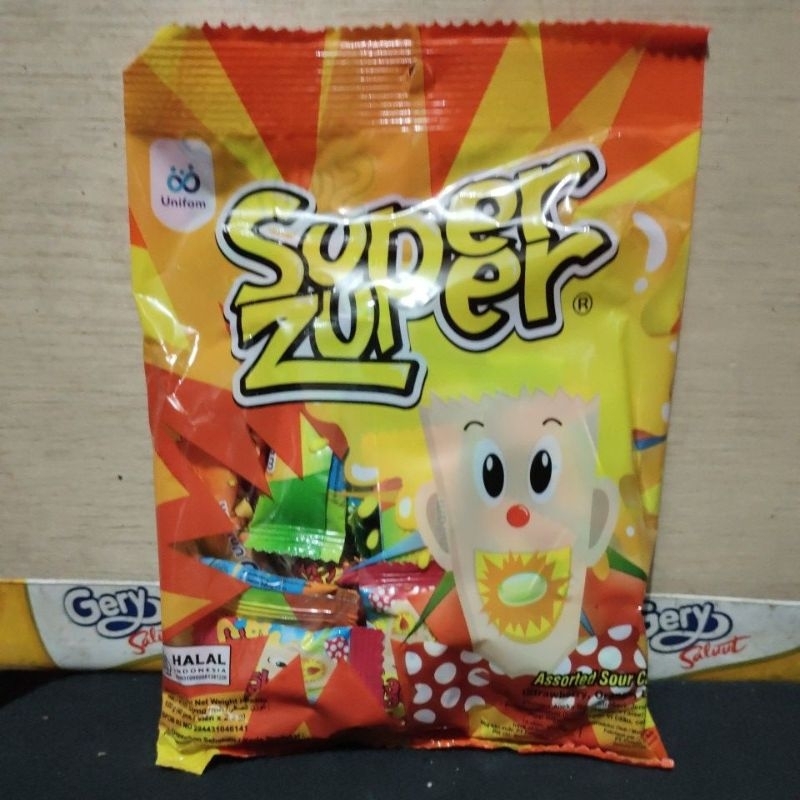 

Super zuper Assorted sour candy 100gr/40butir@2.5gr