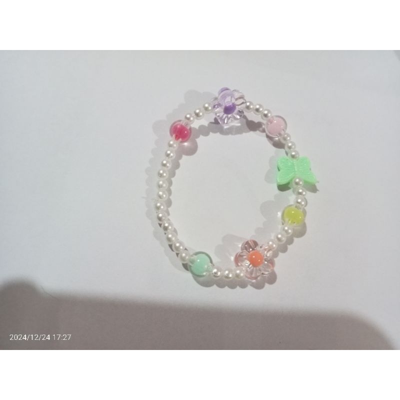 butterfly flowers beads bracelet