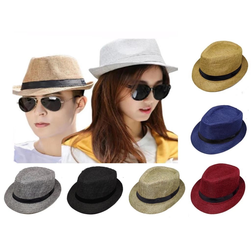 Topi Jazz Topi Cowok Topi Pantai Topi Pria Topi Fedora import Keren Model Casual Vintage Elegant Sty