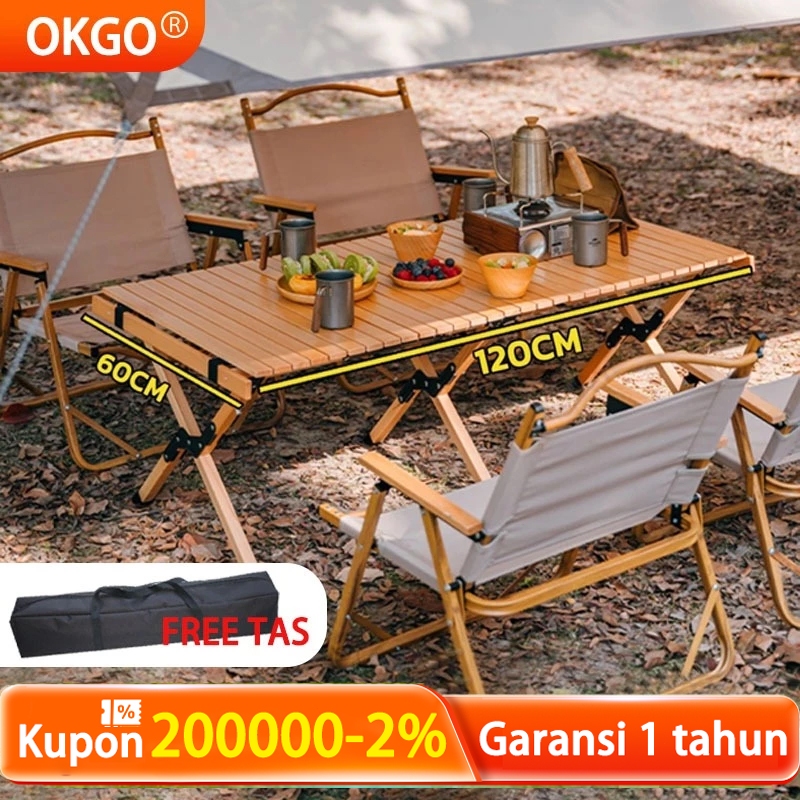 OKGO meja camping 120cm Meja Lipat Outdoor Meja Lipat Outdoor meja camping lipat meja camping portab
