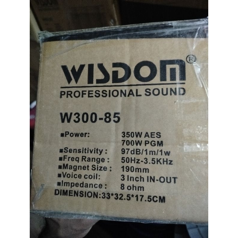 Komponen Speaker 12 Inch WISDOM W300-85 / W30085 Original