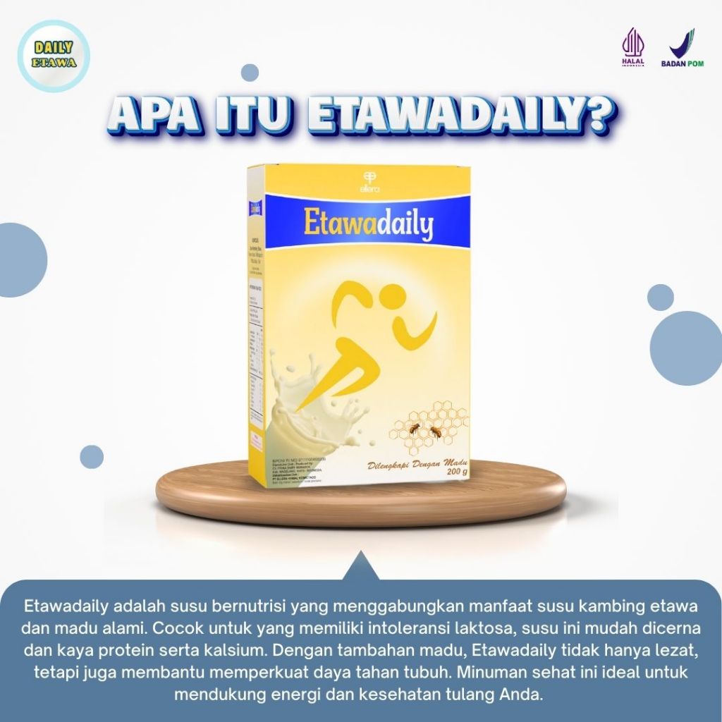 

Etawadaily Susu etawa Bubuk 200gr Dengan Madu alami Sangat Cocok Untuk Nutrisi tulang dan Sendi