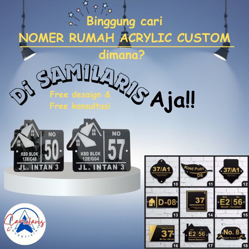 Papan nomer, nomer rumah acrylic, nomer perumahan