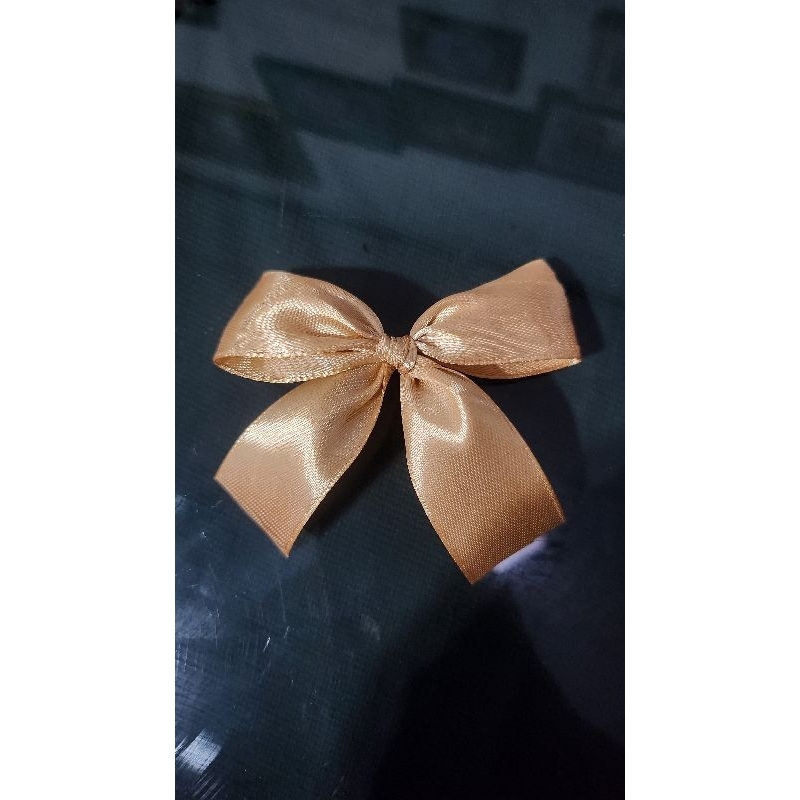 

Pita golden brown satin 1" inch siap pakai cantik coklat emas