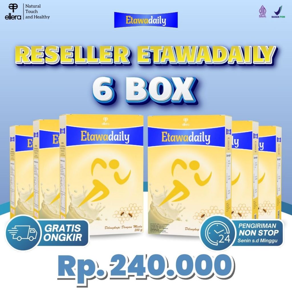 

Etawadaily Susu Etawa Bubuk 6 BOX Dengan Madu alami Sangat Cocok Untuk Nutrisi tulang dan Sendi
