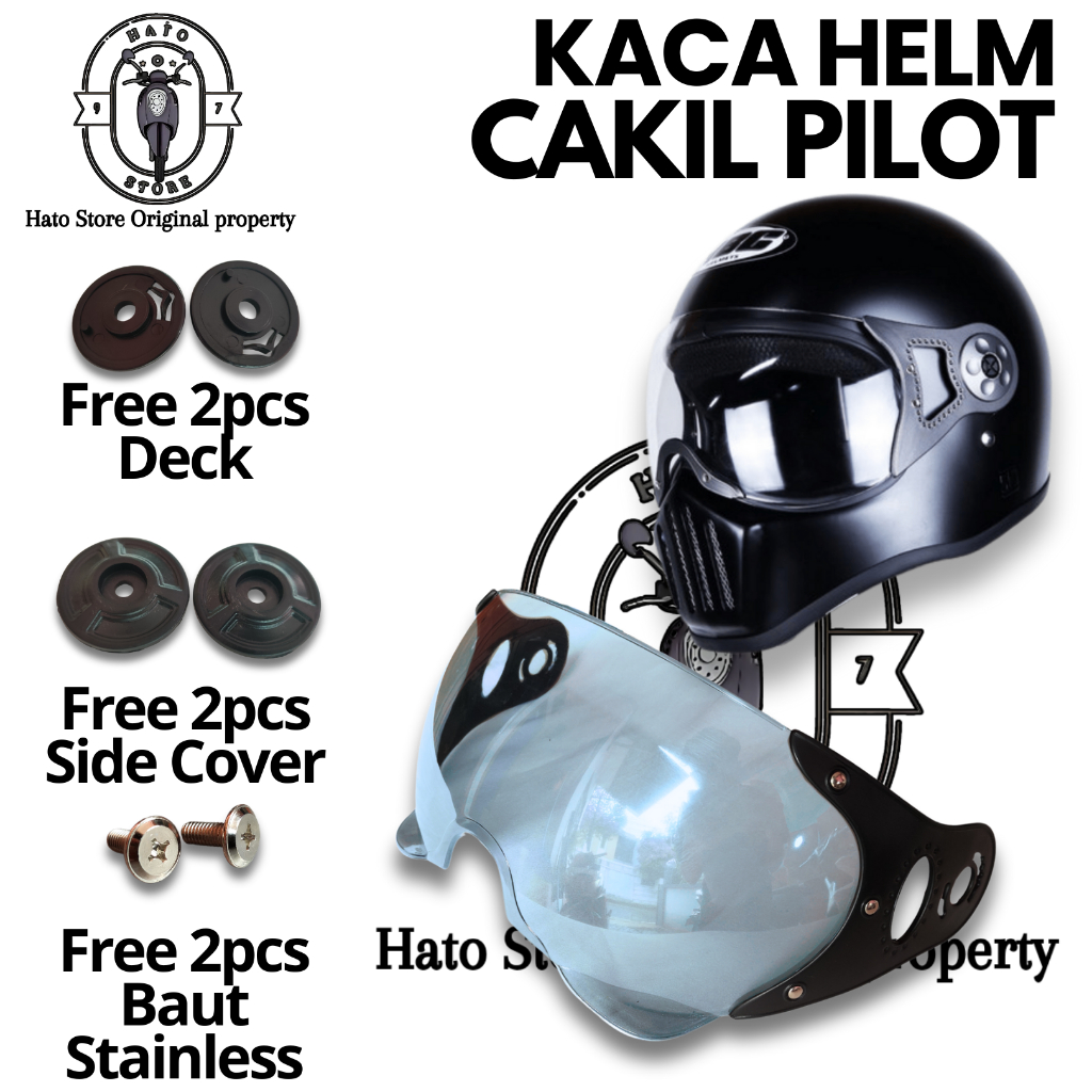 KACA HELM PILOT CAKIL RETRO KLASIK FULL FACE