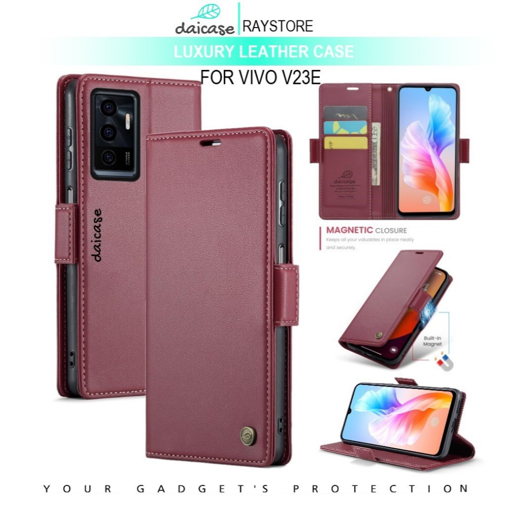 VIVO V23E FLIP LEATHER CASE PREMIUM-FLIP WALLET CASE UNTUK VIVO V23E