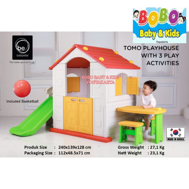 Rumah Rumahan Anak Playhouse Rumah Playground Anak Tomo Big Playhouse With 3 Activities Mainan Anak 
