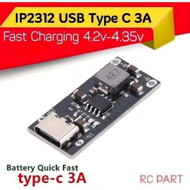 Modul Fast Charging Type C 3A Charger Baterai 18650