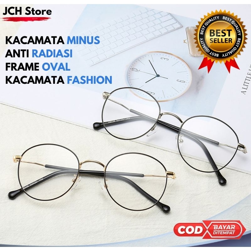 KACAMATA MINUS ANTI RADIASI OVAL Fashion Wanita