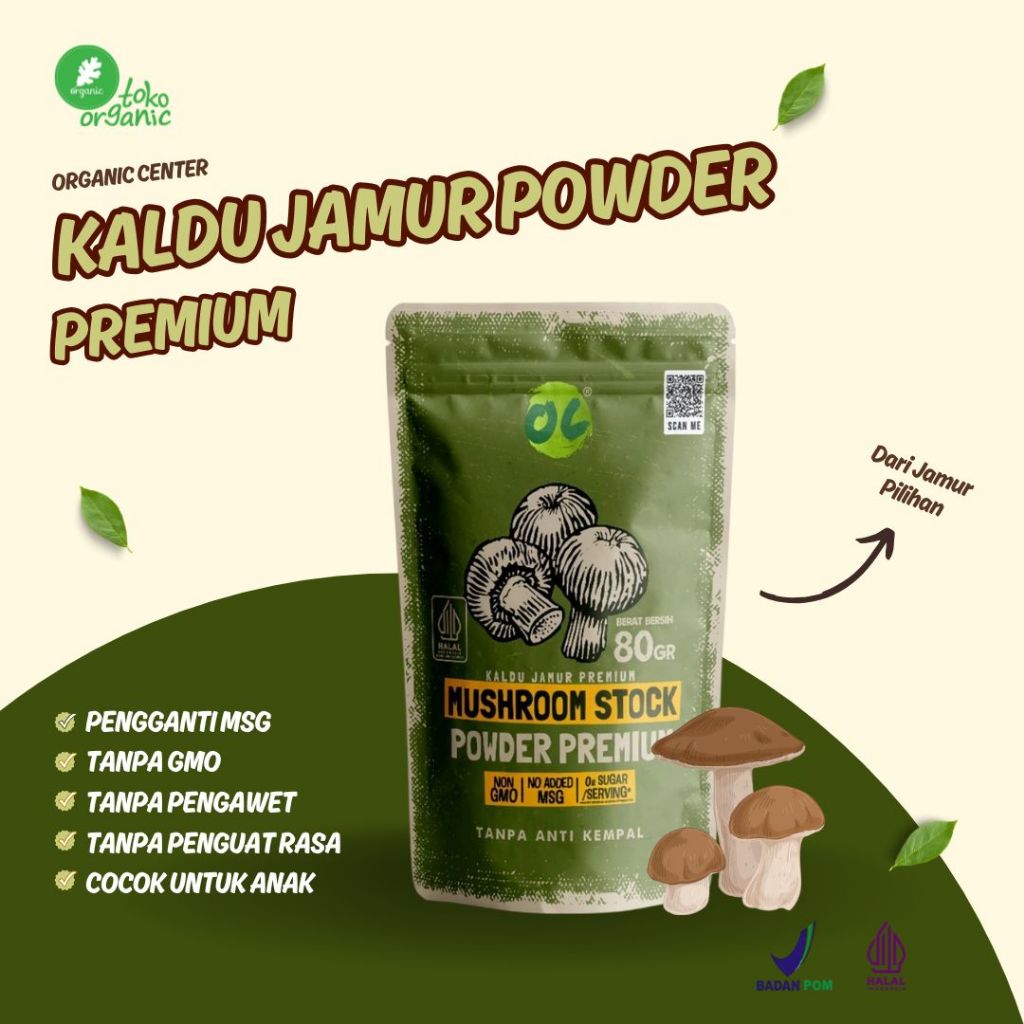 

Organic Center Kaldu Jamur Premium (80Gr) Mushroom Stock Powder Premium, Kaldu Jamur Organic, Kaldu Jamur untuk MPASI, Kaldu Jamur Tanpa MSG