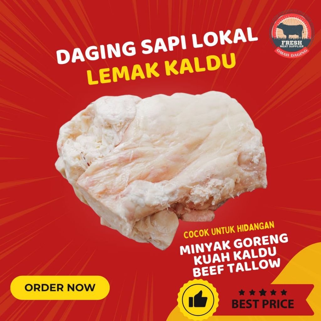 Lemak Kaldu Sapi / Lemak Gajih Ngendal Beef Tallow Sapi Halal