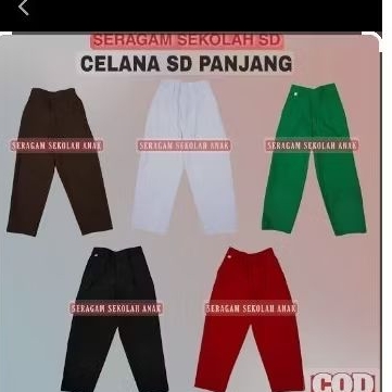 Seragam Sekolah SD Celana Panjang Karet Anak Laki-laki Size 27-44