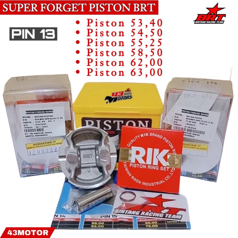 𝟒𝟑𝐌𝐎𝐓𝐎𝐑 BRT PISTON | SUPER FORGET PISTON BRT PIN 13