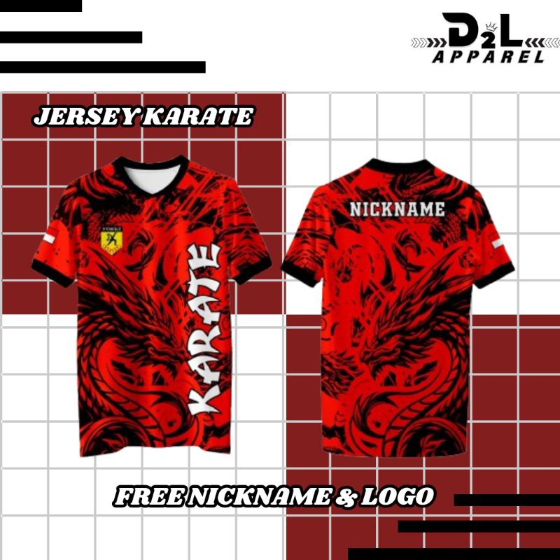 JERSEY KARATE MERAH HITAM