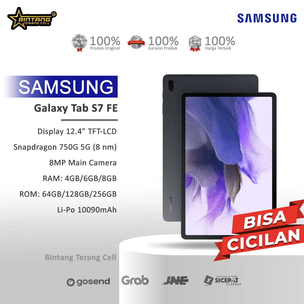 Samsung Galaxy Tab S7FE 5G RAM 6/128GB galaxy tab s7fe 5G ram 6/128gb Garansi Resmi