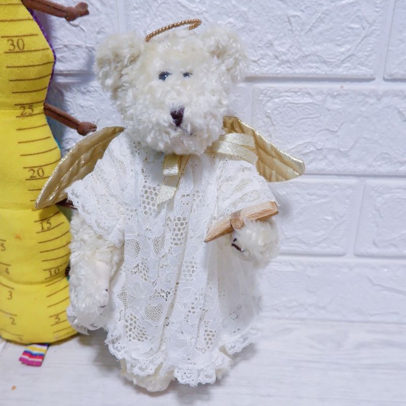 Boneka Vintage Avon Bears Angelica Angel Teddy Bear bawa buku musik