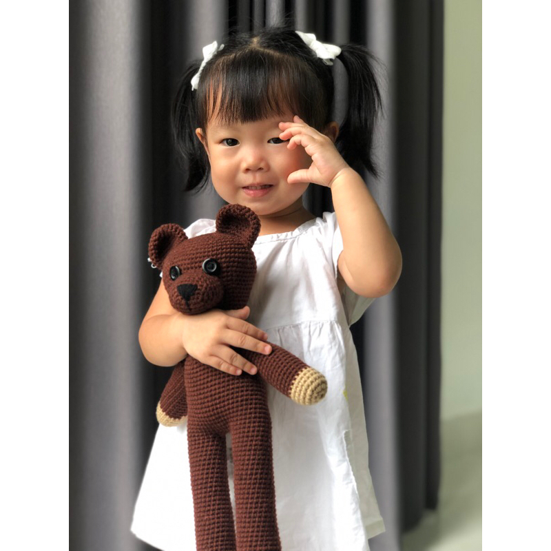 boneka rajut mr bean teddy bear amigurumi mainan bayi anak