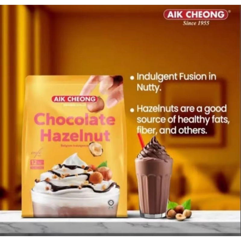 

Aik Cheong Chocolate Hazelnut Original Malaysia (12 Sachet).