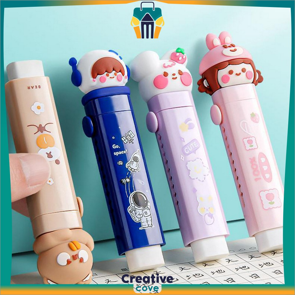 

Mechanical Eraser Free 2PCS Refill Karakter Kartun 3D / Penghapus Pensil Anak Sliding Eraser / Perlengkapan Sekolah Anak Import Creative Cove A78