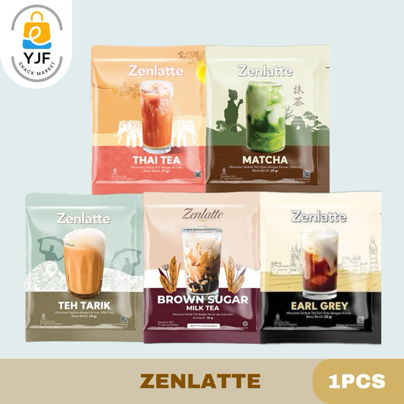 

Zenlatte Minuman Serbuk Instan Rasa Thai Tea / Matcha / Teh Tarik / Brown Sugar Milk Tea / Earl Grey - 1 PCS