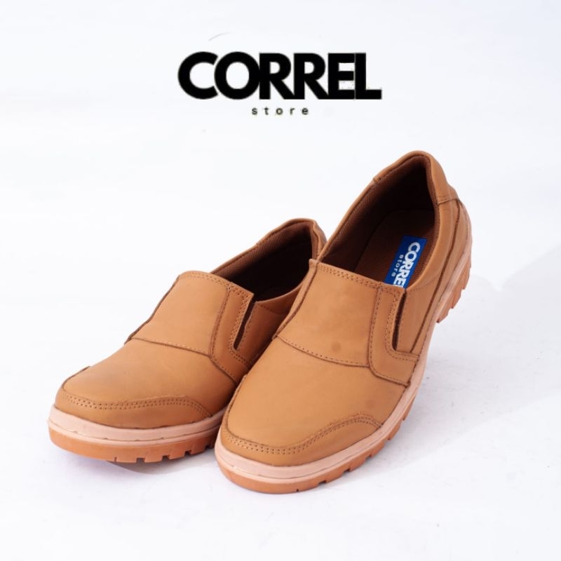 Sepatu Slip On Pria Kulit Sapi Asli