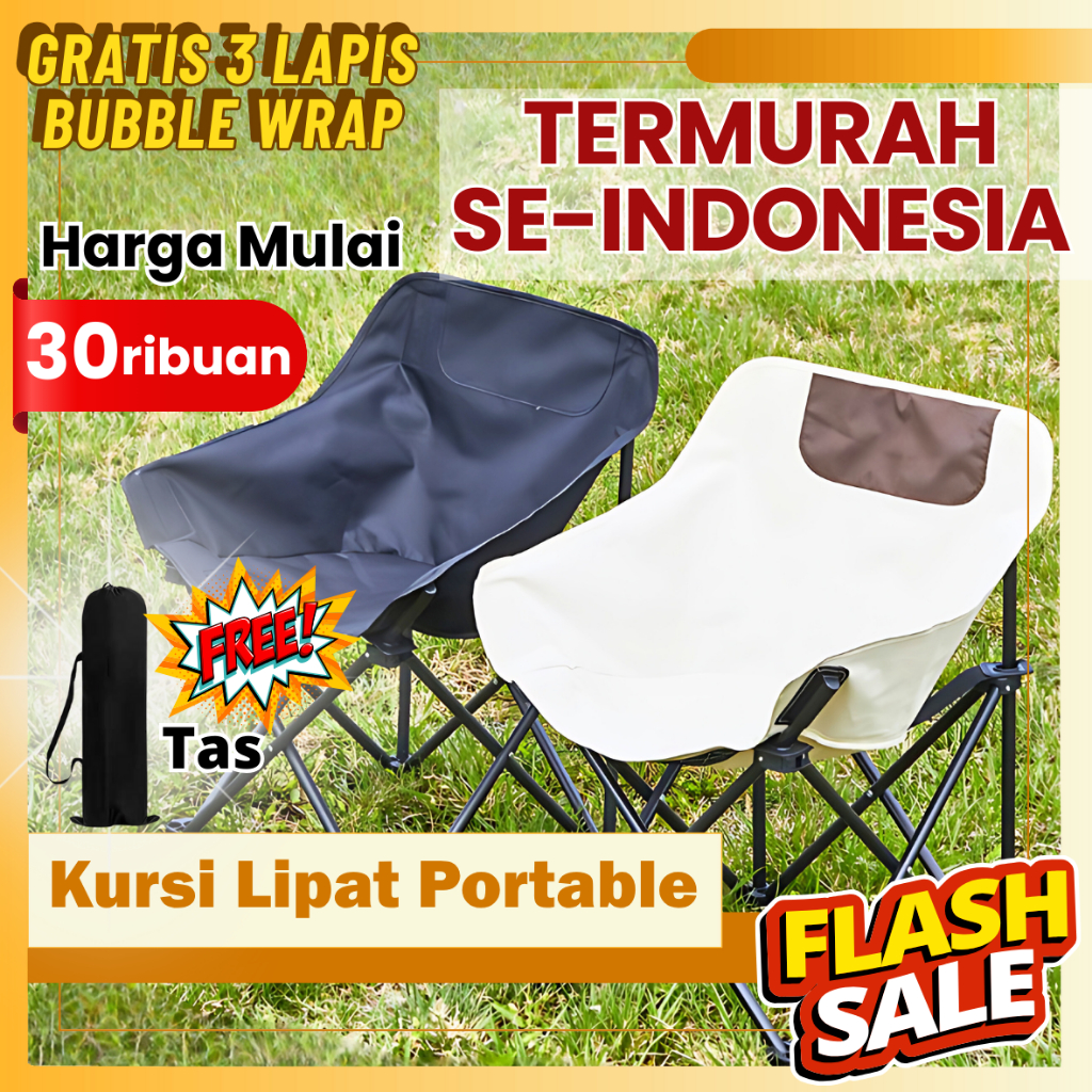 LLB Kursi Lipat Moon Chair Kursi Portable Kursi Mancing Kursi Lipat Outdoor Kursi Kemah Kursi Serbag