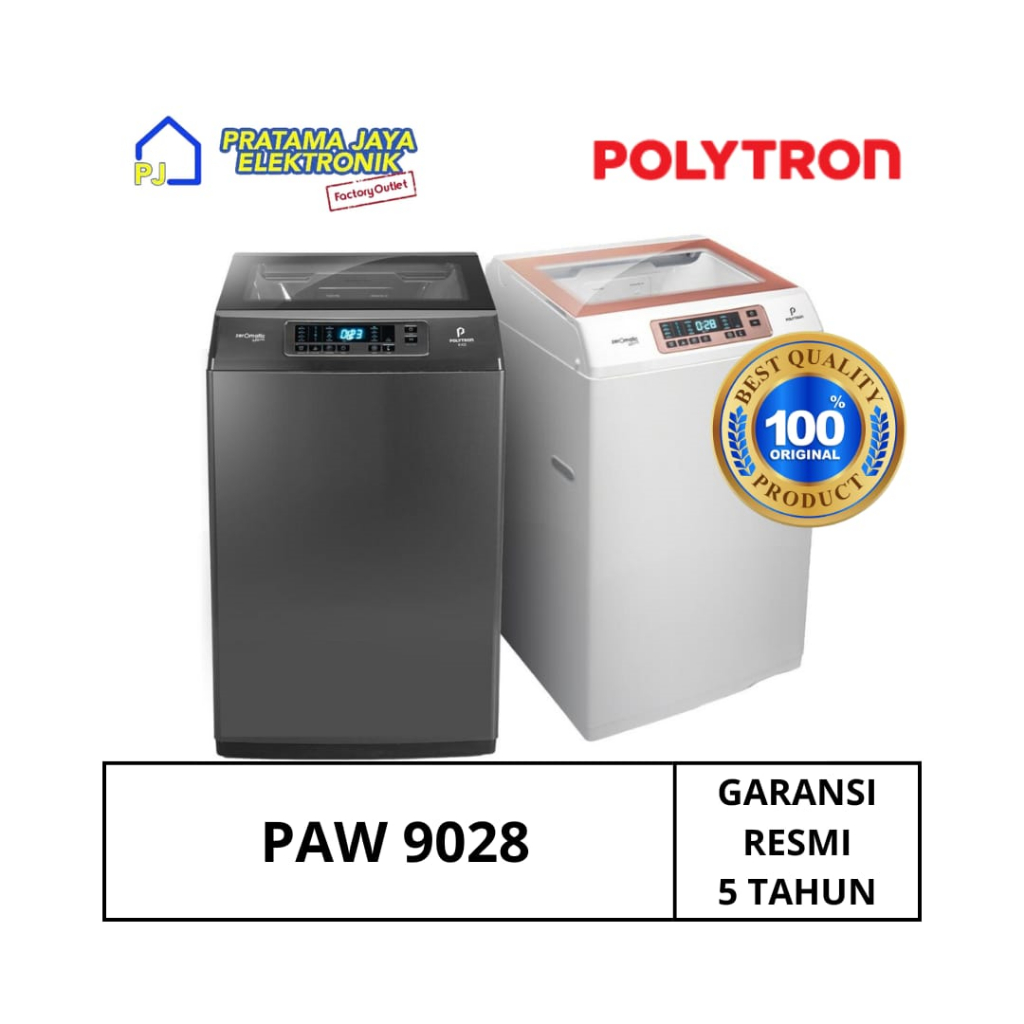 MESIN CUCI POLYTRON 1 TABUNG KAPASITAS 9KG PAW9028