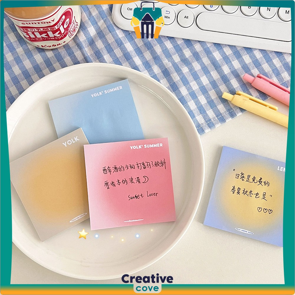 

Sticky Notes Tempel Persegi Gradasi Isi 50 Lembar / Memo Polos Alat Tulis Kantor Sekolah / Tempelan Kertas Catatan Memo Creative Cove A102