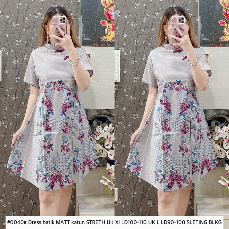 #0040 Dress batik CNY gray