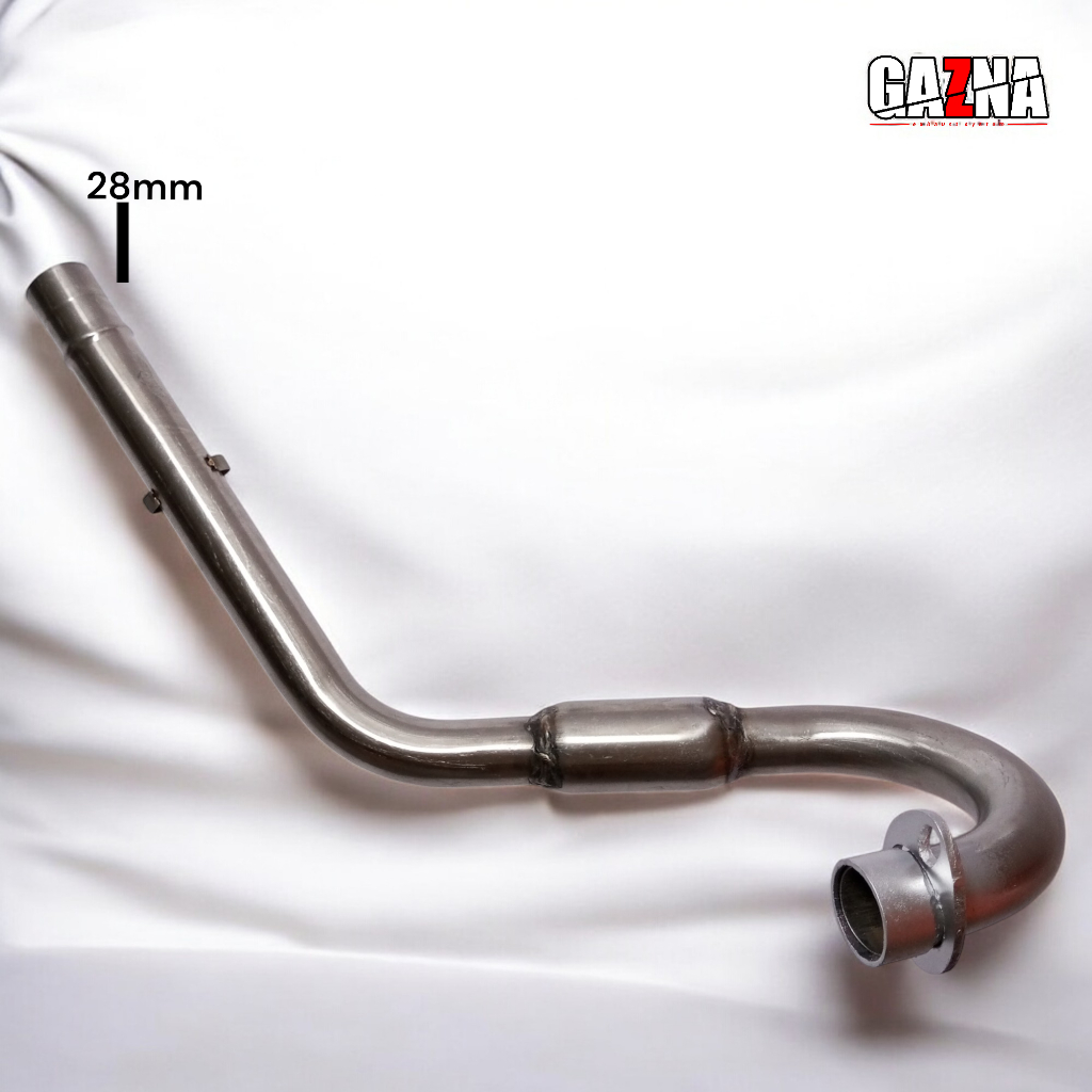 Knalpot Leheran Header Motor Bebek Trail modif full stainless pipa 28mm full powerbom