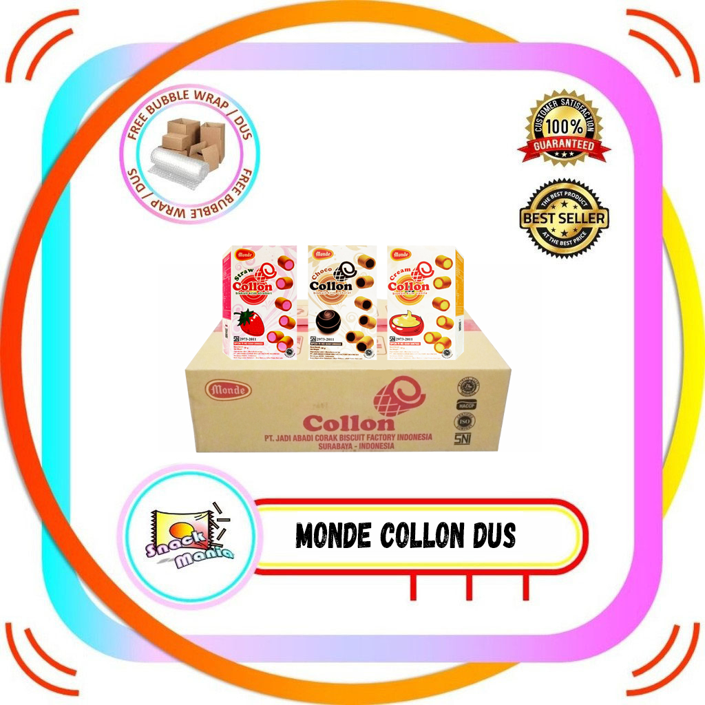 

Monde Collon Cream Cokelat | Vanilla | Stroberi Biskuit Jadoel 50 gr x 40 pcs DUS