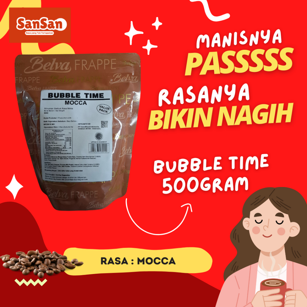 

Bubbletime Minuman bubuk Rasa Mocca 5000gram