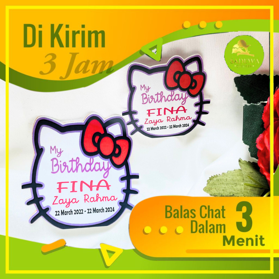 

4-8 Sticker Ulang Tahun Custom Bentuk Karakter Stiker Label Ultah Anak Stiker Undangan Ulang Taun