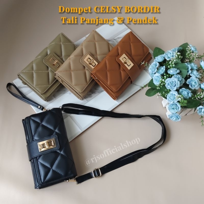 Dompet CELSY bordir tali panjang pendek I dompet  orion free tali panjang pendek | dompet bordir wan