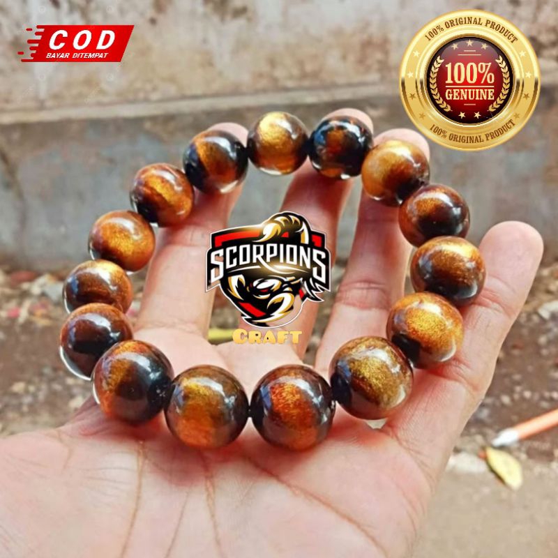 GELANG YUSER KESEHATAN AKAR BAHAR ASLI TALI ARUS GOLDEN 16MM ORIGINAL 100%