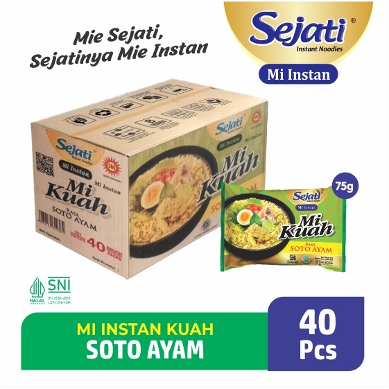 

1 Dus Isi 40 Pcs - SEJATI PREMIUM MIE KUAH RASA SOTO AYAM