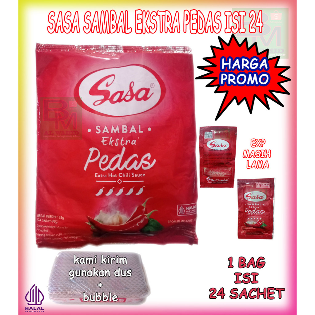 

Sambal Sasa Extra Pedas 1 Pack Isi 24 Sachet