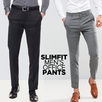 CELANA KANTOR FORMAL PRIA SLIMFIT BAHAN DASAR KAIN WOL