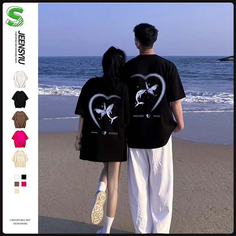 baju couple pasangan Pola hati paus kupu-kupuIbaju couple kaos baju couple korean style pasangan baj