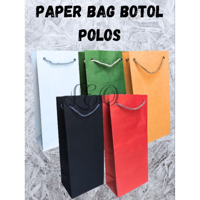 

Paper Bag Polos UKURAN 11X7X25 untuk Botol Wine & Minuman Kuat dan Elegan untuk Souvenir