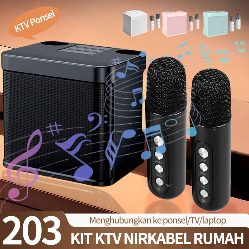 Speaker bluetooth karaoke 203 Bluetooth Speaker 2 MIC HD sound quality Karaoke Speaker Bluetooth for