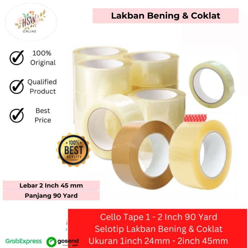 

Lakban Bening Coklat 2inch 48mm 100Yard Selotip besar Packing Online Kualitas Top