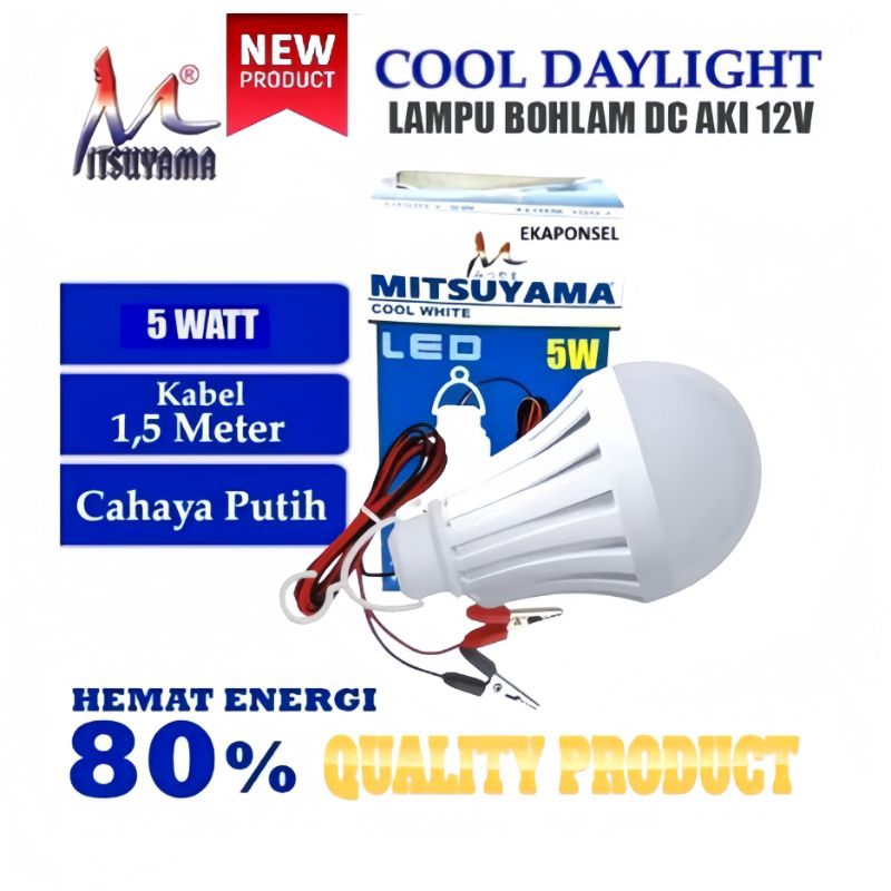 Lampu Bohlam LED Mitsuyama 5W Aki Emergency Serbaguna