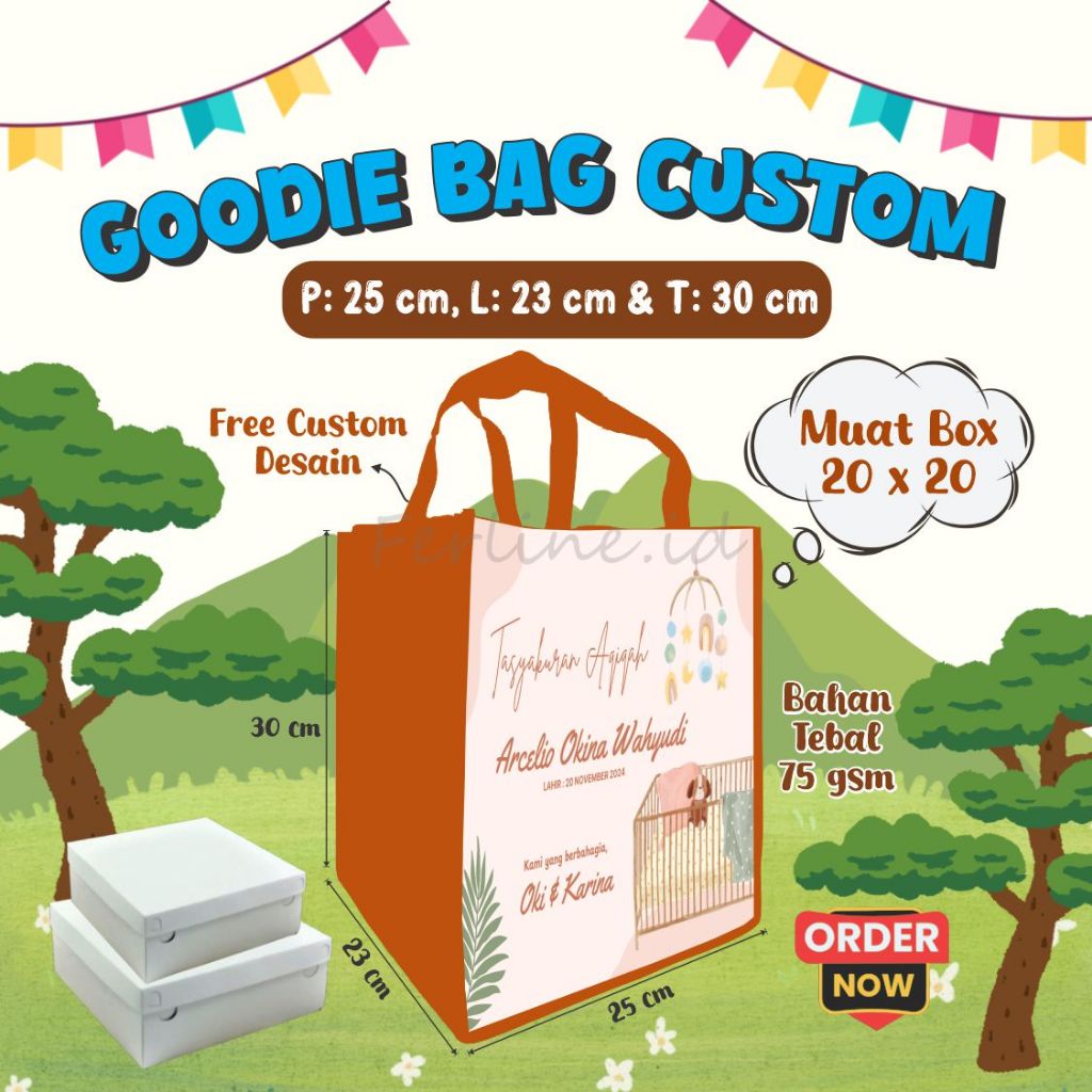 

Goodie Bag Custom/Tas Khajatan/Tas Aqiqah/Tas Ultah/Tas Souvenir/Souvenir Murah