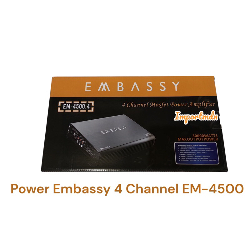Power 4 Channel Embassy 30000 Watt EM-4500 dan Power 4channel Embassy EA-460