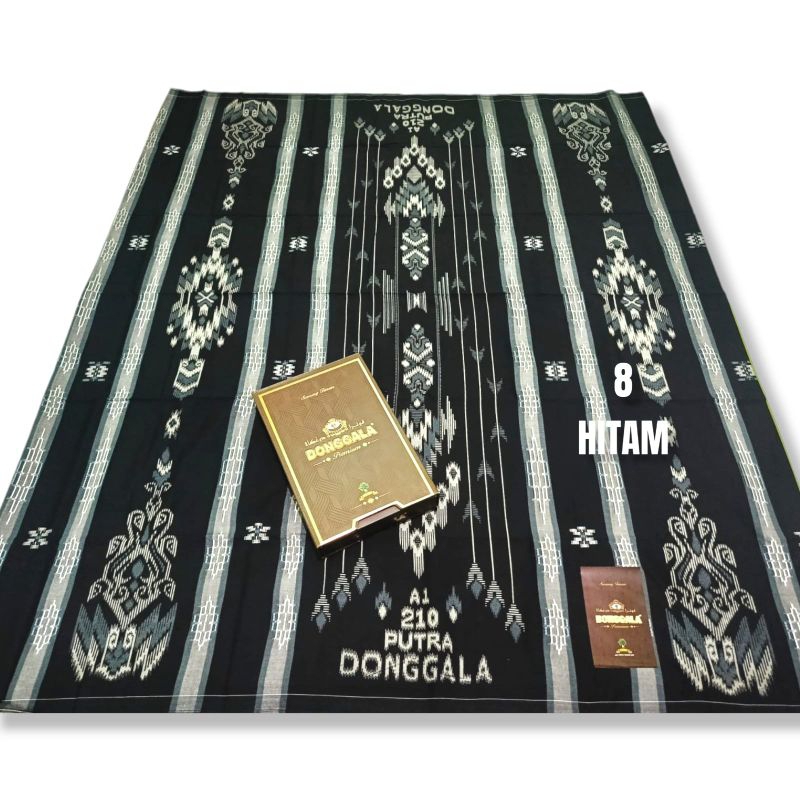sarung putra Donggala A1 songket premium STI hitam/hijau/kuning/putih/coklat susu/merah marun/hijau 