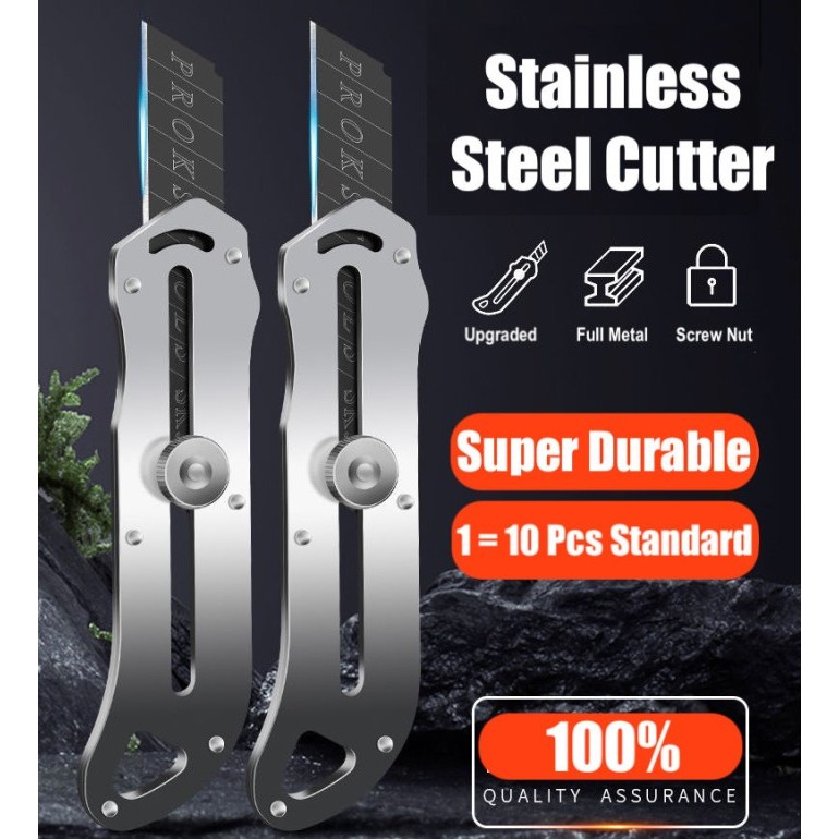 

Pisau Cutter Besar Stainless Steal Cuter Besi Chrome Anti Karat Kater Potong Multi Fungsi Serbaguna Knife Cuter Acrylic Gagang Besi Baja