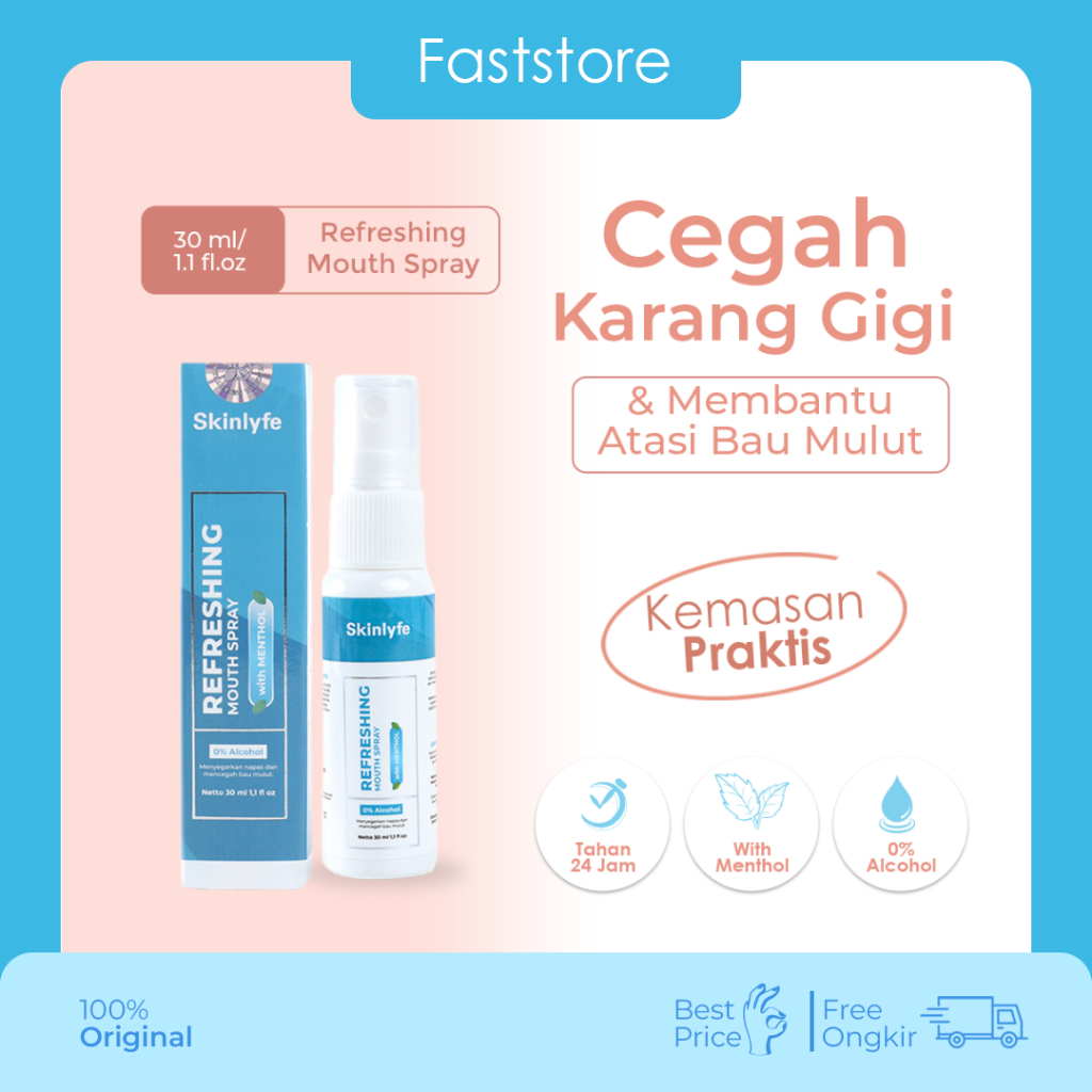 Skinlyfe Mouth Spray Penghilang Bau Mulut Semprotan Bau Mulut Pewangi Mulut